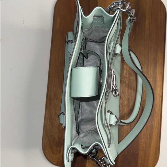 NWOT Authentic Michael Kors Hamilton East West Celadon Satchel - Picture 8 of 13